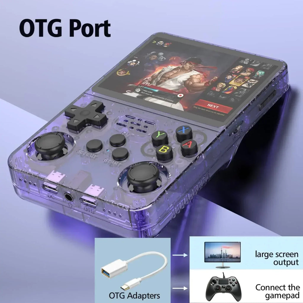 console R36S Retro Handheld Video Game Console ARKOS System 3.5 Inch IPS Screen Classic Portable Pocket Video Player 128G Games Boy Gift