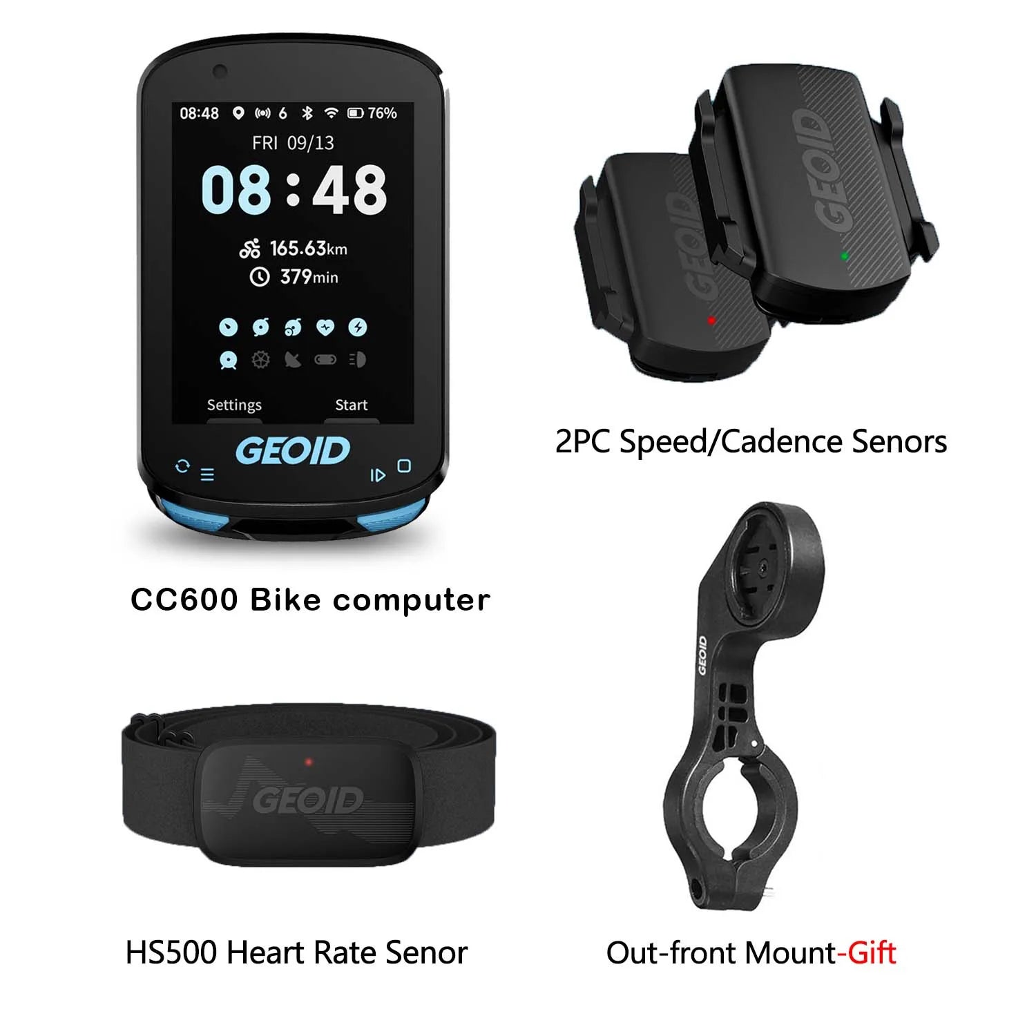 GEOID GPS Bike Computer Smart Navigation Color Screen Odometer Wireless ANT+ WIFI Cycling Speedometer