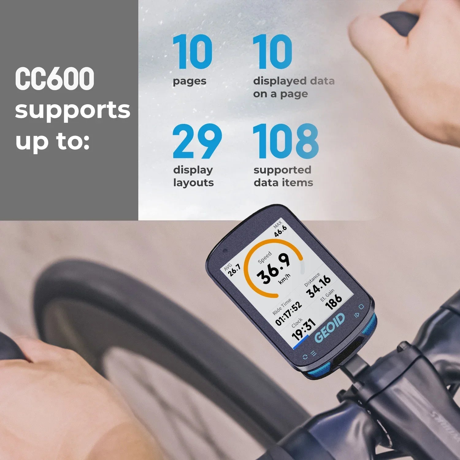 GEOID GPS Bike Computer Smart Navigation Color Screen Odometer Wireless ANT+ WIFI Cycling Speedometer