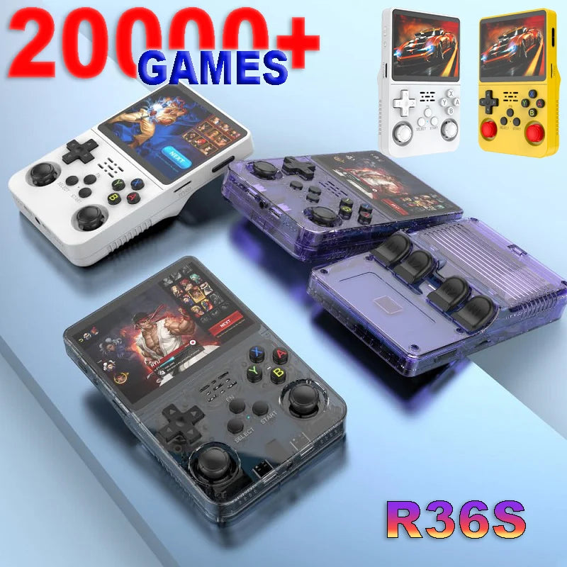 console R36S Retro Handheld Video Game Console ARKOS System 3.5 Inch IPS Screen Classic Portable Pocket Video Player 128G Games Boy Gift